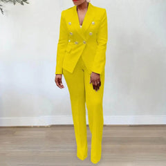 2 pièces/ensemble Blazer pantalon costume à la mode chaud taille haute pour vacances costume veste pantalon ensemble bureau Blazer pantalon ensemble