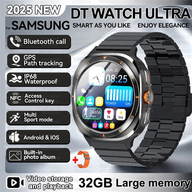 2025 nouveau pour Samsung DT montre UItra 7 32Gb AMOLED MP4 vidéo NFC hommes femmes HD Bluetooth appel boussole Fitness GPS Tracker montre