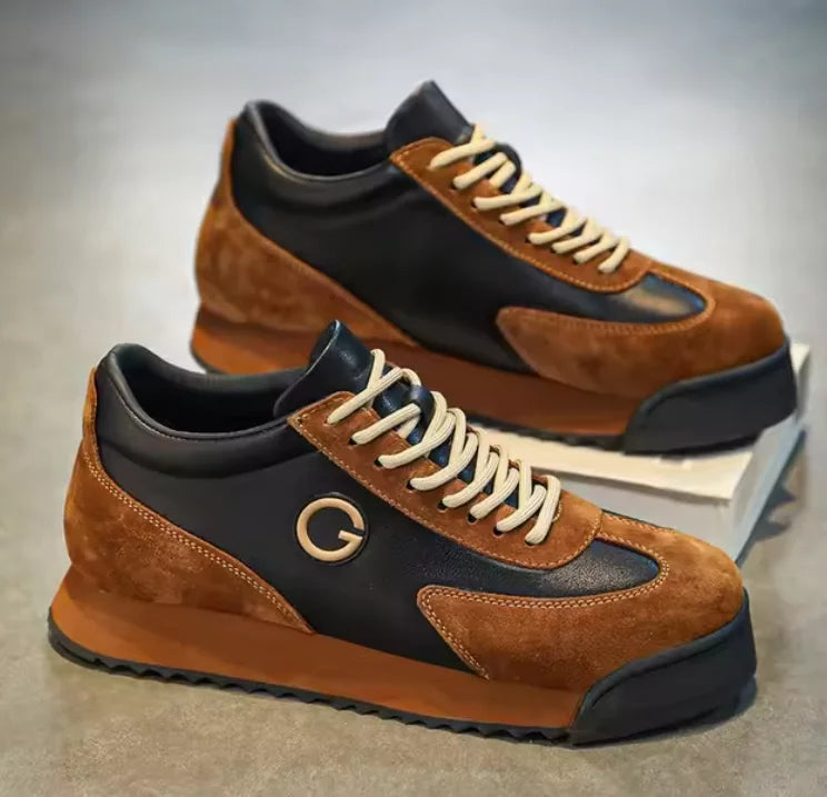 New Retro Brown Men's Sneakers Brand 2024 Designer Trainers Men Jogging Shoes Fashion Platform Shoes Men Beathable Running Shoes