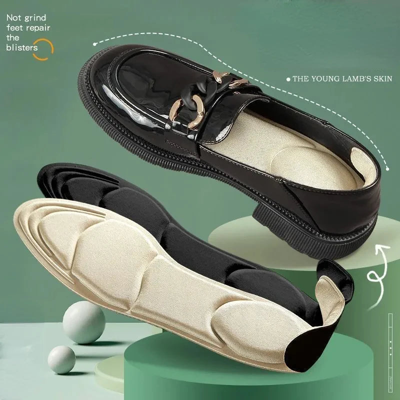 Semelles intérieures en mousse à mémoire de forme 7D pour femmes, chaussures à talons hauts 2 en 1, semelle intérieure antidérapante découpable, confortables et respirantes, coussinets de chaussures de Massage des pied