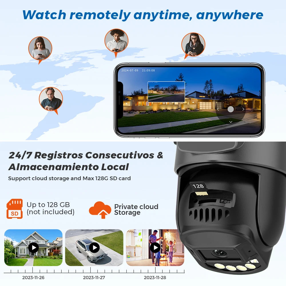 10MP 5K Wifi caméra de Surveillance extérieure 5X Zoom numérique PTZ caméra IP double objectif double écrans 2.4G/5G suivi automatique caméra de sécurité
