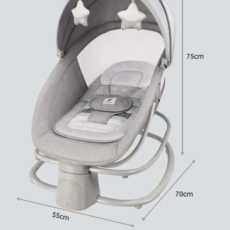 Fauteuil inclinable à bascule pour bébé, musique Bluetooth, chaise à bascule électrique avec télécommande intelligente pour bébé, berceaux confortables pour bébé