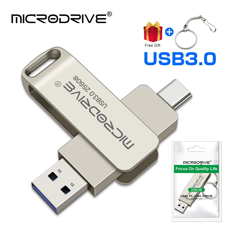 Clé USB C Type C USB3.0 64GB 128GB 256GB pour SmartPhone Huawei et Andriods