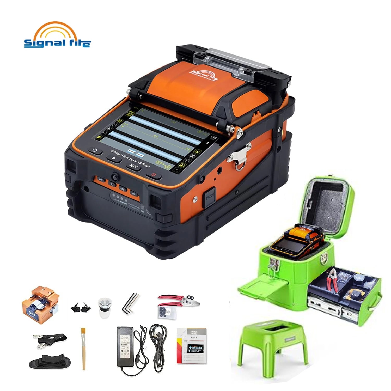Signalfire AI-9 AI-6Ap Machine d'épissure de Fusion 6 moteur 5S machine d'épissage avec kits d'outils de compteur de puissance optique VFL CE livraison gratuite
