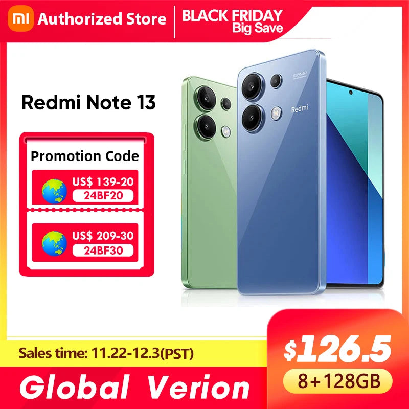 Xiaomi Redmi Note 13 Global Version Snapdragon® 685 Smartphone 108MP camera 120Hz 6.67