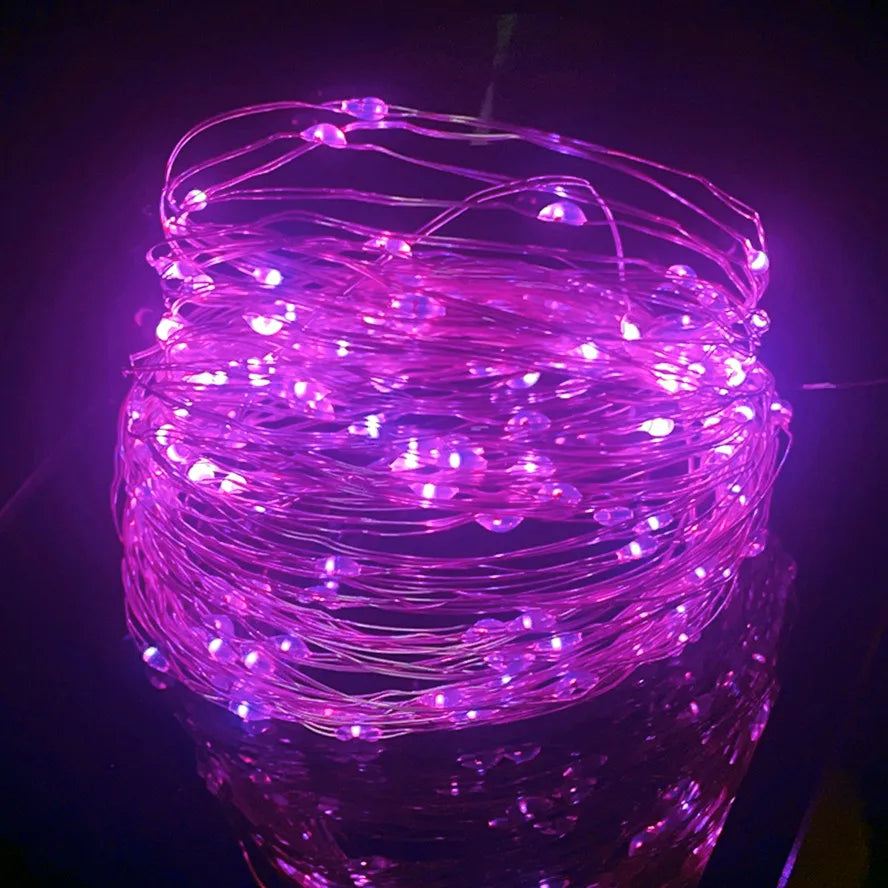 Guirxiété lumineuse LED USB étanche, fil de cuivre et d'argent, lumières dégradées pour Noël, décoration de fête de mariage, 1m, 10m, 20m