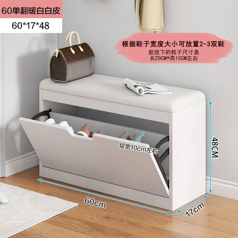 Porche entrée chaussure chaise rembourré salon maison rabat étagère à chaussures banc avec siège armoire à chaussures multicouche