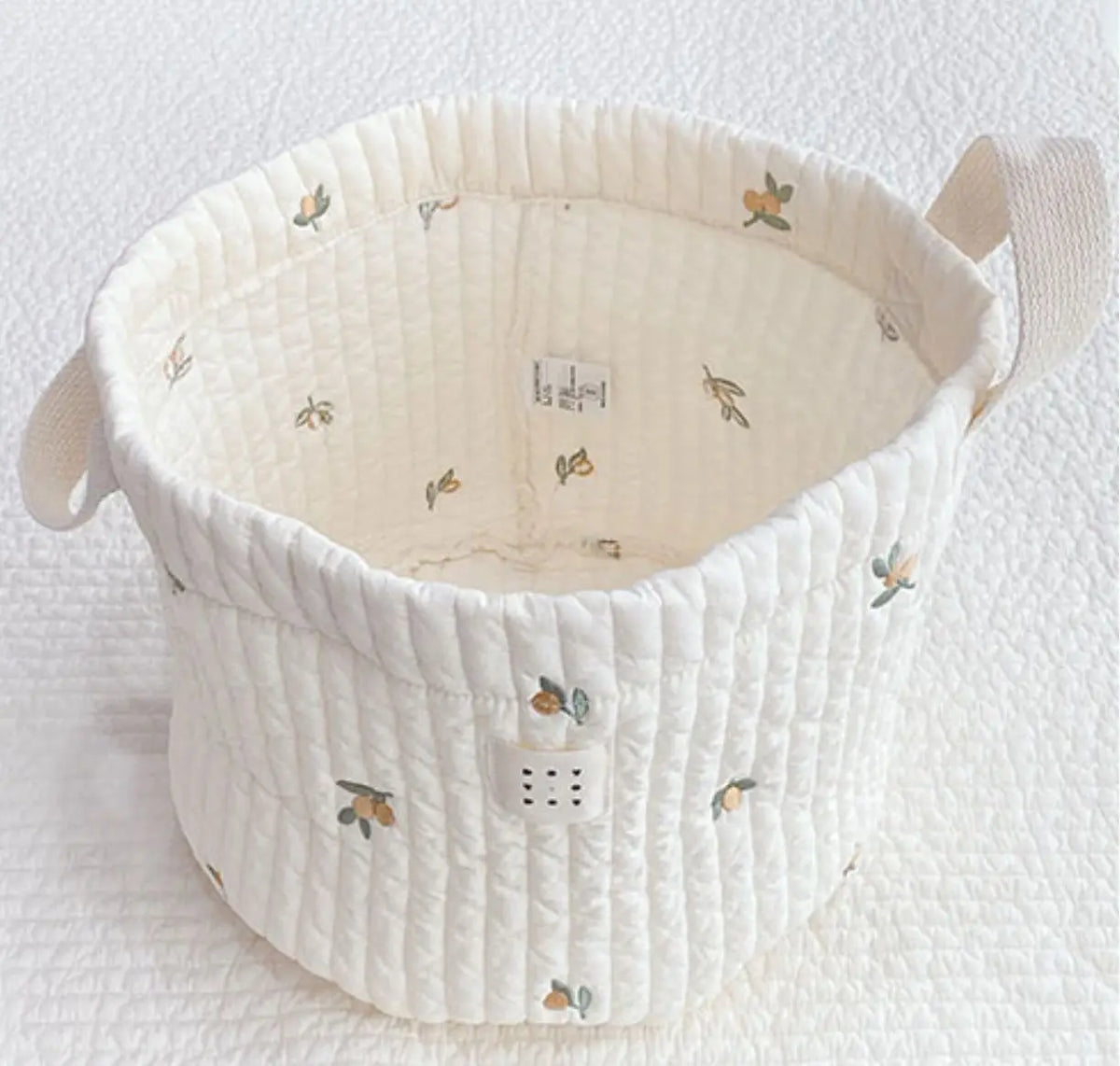 Sac d'organisation en coton Beige brodé pour couches de bébé, sac de rangement pour jouets, panier de rangement polyvalent pour berceau, 1 pièce