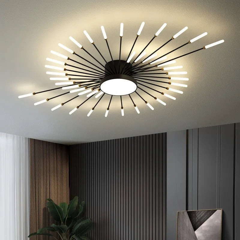 Modern LED Chandelier For Living Room Bedroom Home Roof Indoor Gold Metal Ceiling Lamp With Remote Control Lighting Lustre Decor