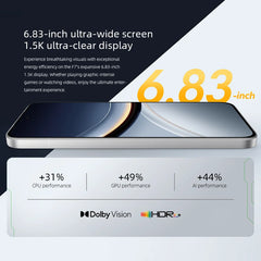 POCO F7 5G Version mondiale Snapdragon ®   8s Gen 4 NFC 6.83 1.5K AMOLED Écran 50MP Caméra OIS 6500mAh 90W HypeCharge Smartphone