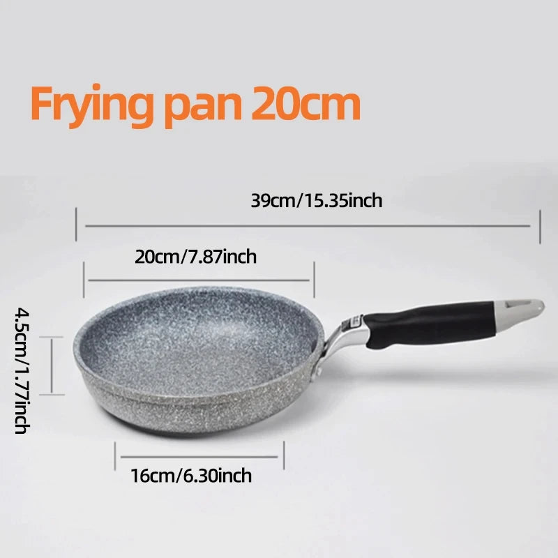 Poêle à frire antiarina en pierre durable, wok, poêle, chaudron, cuiseur à induction, casseroles, pansement, œuf, cuisinière à gaz domestique, 28 cm, 26 cm, 24 cm, 20cm