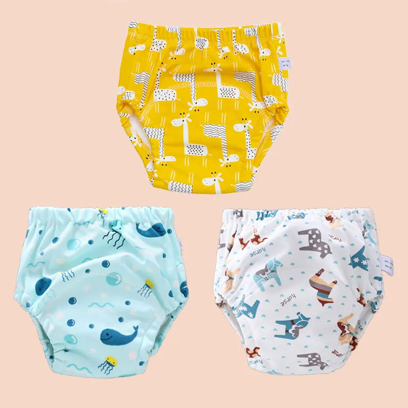 Couches réutilisables pour bébé, culottes, pantalons d'entraînement en pot pour enfants, couches en tissu écologique, toilettes lavables, couches en coton pour tout-petits