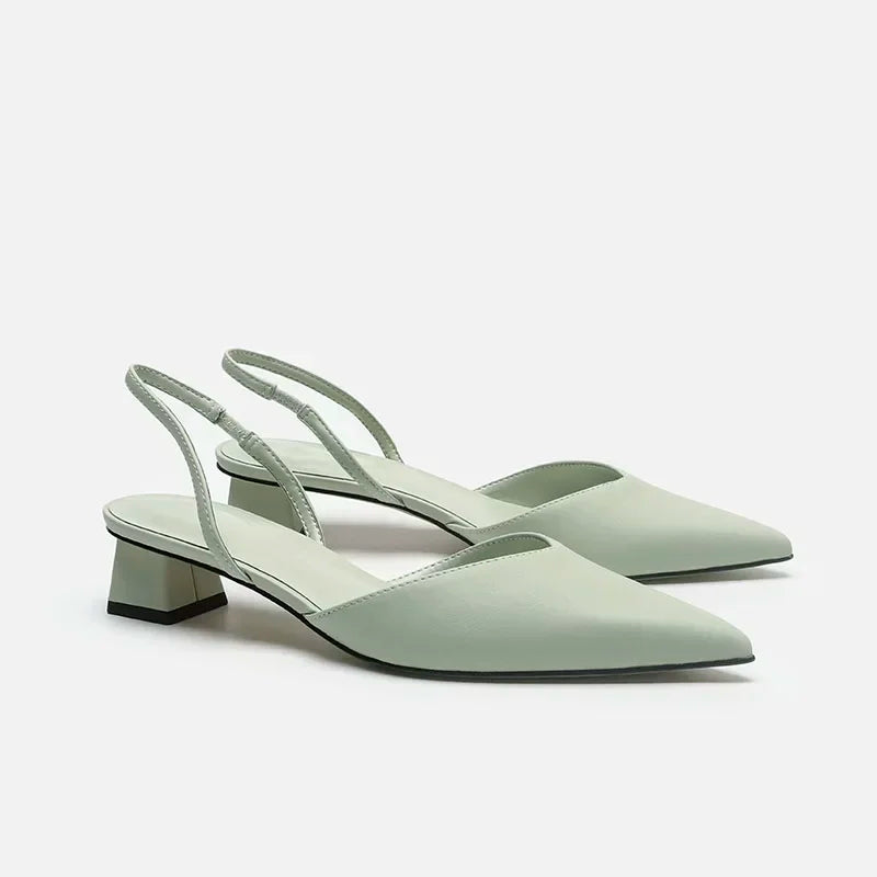 Été 2025 nouvelles femmes noir Baotou mode sandales femme talons pompes soie Sexy pointu Sandalias femme talons bas chaussures