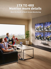 Lemorele 200M récepteur émetteur vidéo HDMI sans fil avec batterie Kit d'extension HDMI sans fil pour projecteur de moniteur de caméra