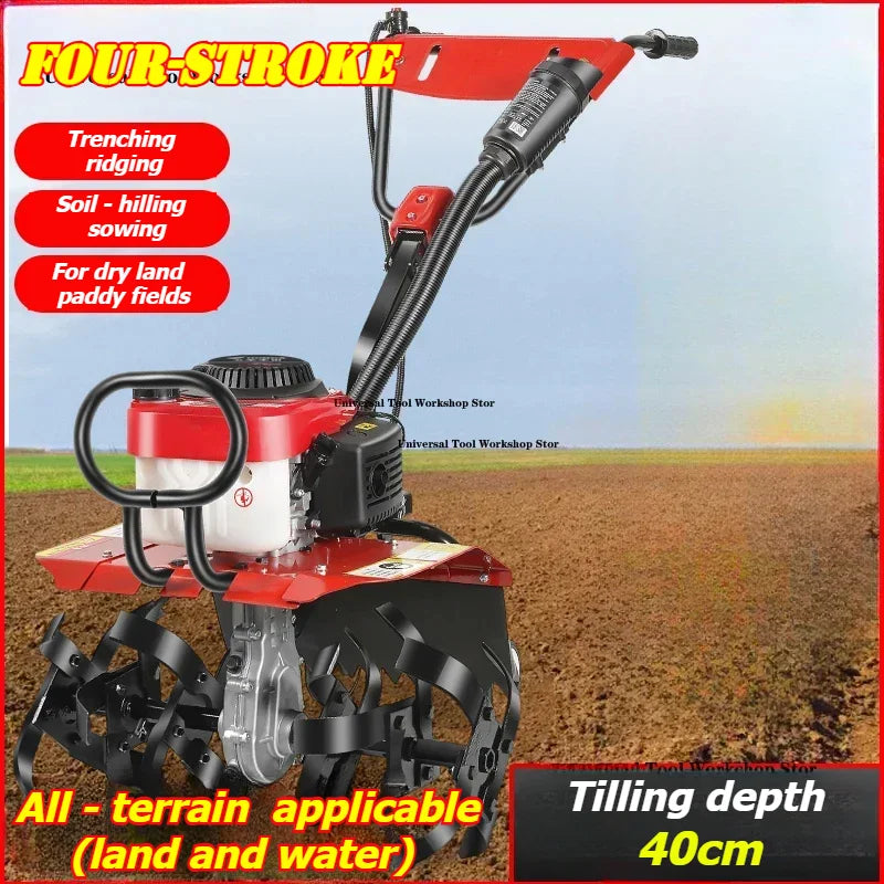 Petite Machine de labour rotative pour ameublissement du sol à quatre temps, fosses agricoles, économie de carburant et haute efficacité