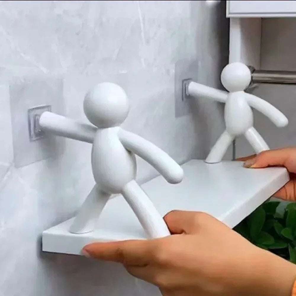Supports de rangement auto-adhésifs pour shampoing de salle de bain, étagère en plastique, étagères d'organisation, Support