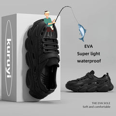 Sandales d'été super légères pour hommes, baskets imperméables à enfiler, semelle oligoptics, toboggans, pêche, conduite, jogging en plein air, chaussures plates