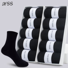 HSS – chaussettes en coton pour hommes, nouveau Style de chaussettes d'affaires noires, souples et respirantes, pour l'été et l'hiver, grande taille (6.5 – 14)