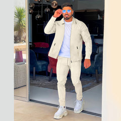 AliExpress Amazon – veste et pantalon tendance pour hommes, avec poche zippée, transfrontalière, costume de rue, printemps et automne, 2023