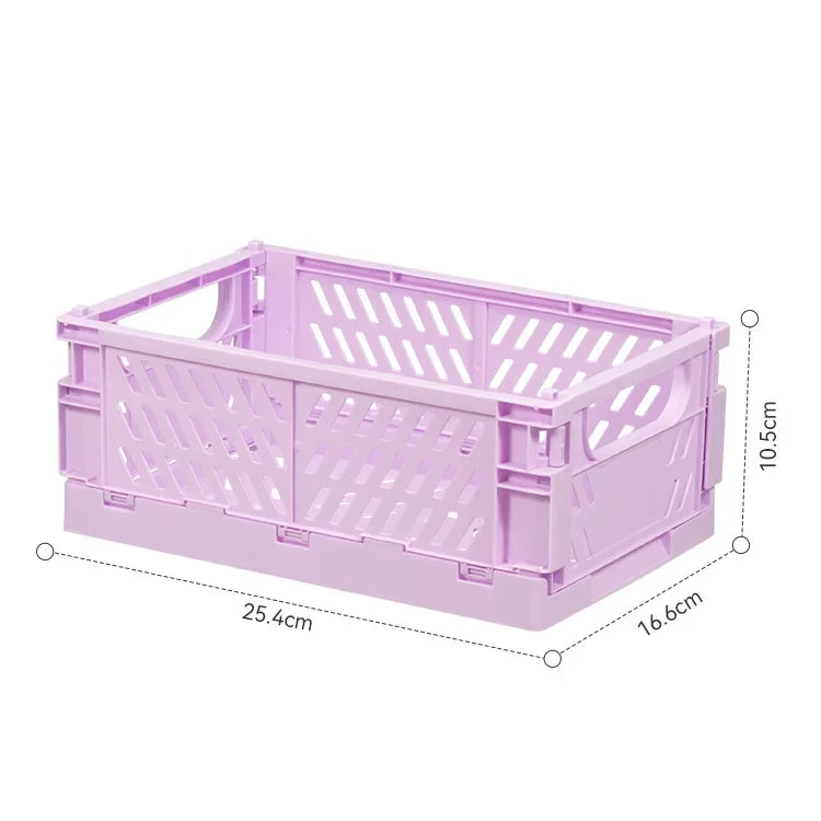 Caisse de rangement pliable en plastique, panier pliable, empilable, mignon, maquillage, bijoux, jouets, boîtes pour boîte de rangement, organisateur Portable
