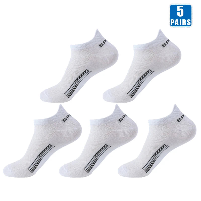 5 Pairs Cotton Short Socks for Male High Quality Women's Low-Cut Crew Ankle Sports Mesh Breathable Summer Casual Soft Men Sock