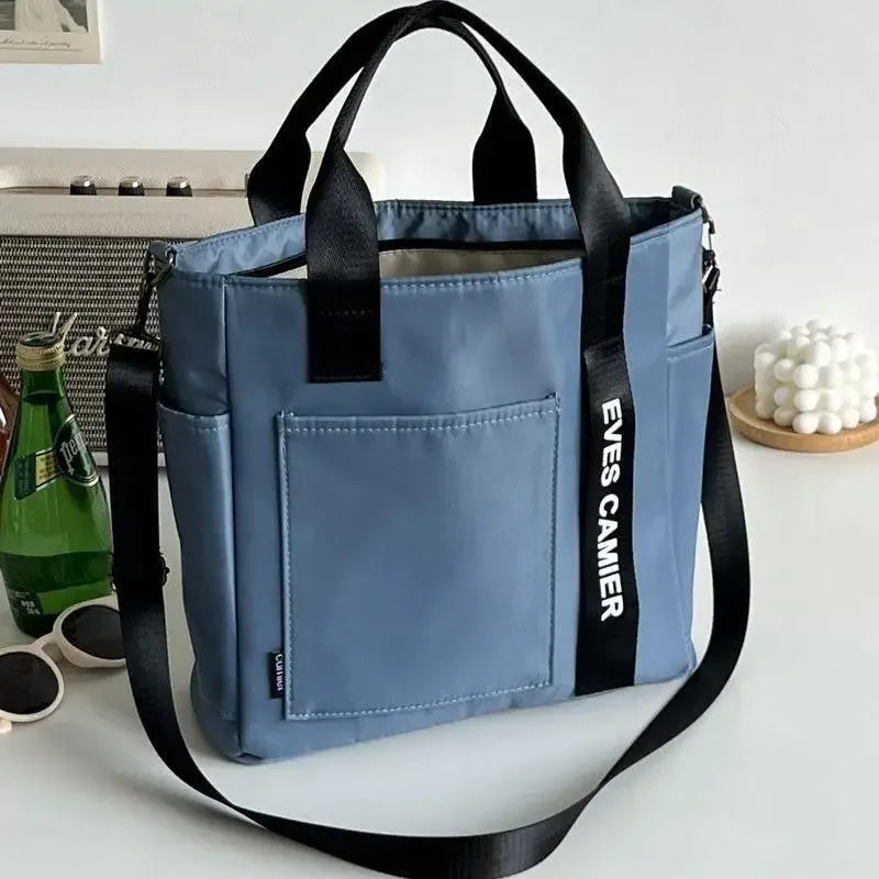 Sac à main en toile imperméable et Nylon, fourre-tout décontracté de grande capacité, sacoches simples à la mode pour écolière, nouvelle collection 2024