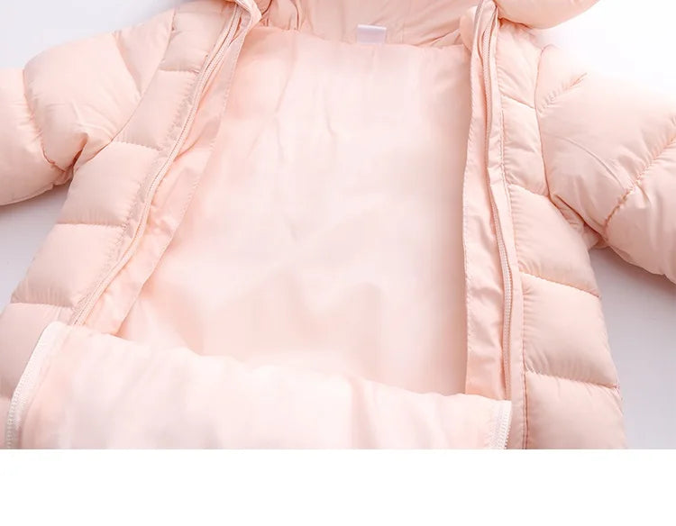 OLEKID-Barboteuse à capuche en coton pour bébé, combinaison pour nouveau-né, salopette pour tout-petits, garçons, filles, optique, oreille de dessin animé, automne, hiver, 2025