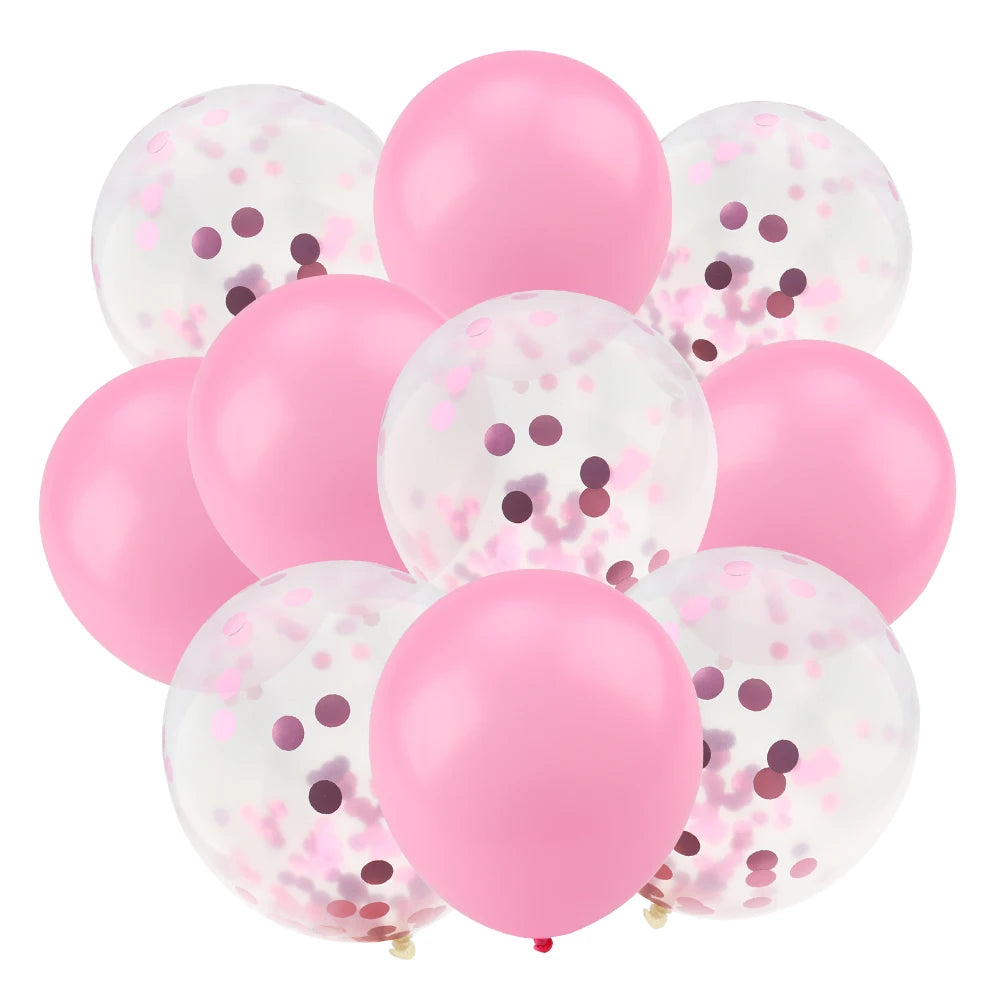 Ballons métalliques en forme d'étoile et de cœur, 14 pièces, ensemble de confettis or rouge bleu rose pour joyeux anniversaire, réception-cadeau pour bébé, mariage