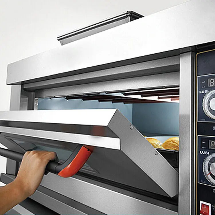 Cuisine commerciale 2 pont 4 plateaux four de cuisson pain industriel Pizza gâteau électrique boulangerie fours boulangerie machines fours Pizza