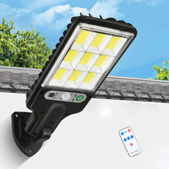 Lampes de rue solaires pour l'extérieur 108COB LED avec réflecteur 3 modes d'éclairage Lampes murales à détecteur de mouvement PIR à corps humain pour le jardin