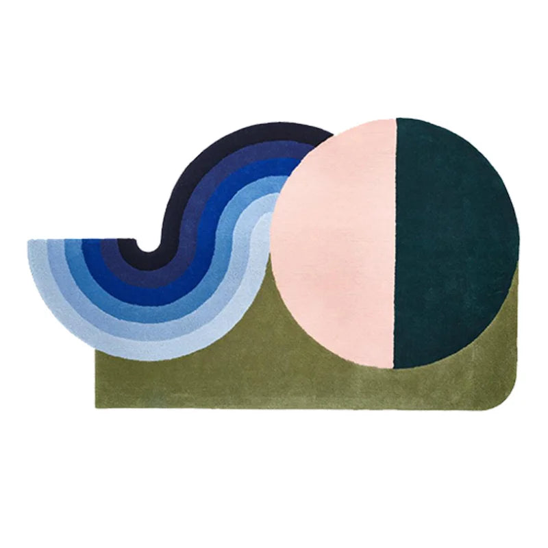 Tapis de luxe léger pour salon, en forme irrégulière, en peluche, polymères de sol, nordique, décor de chambre à coucher, rayé, épais, non ald lea