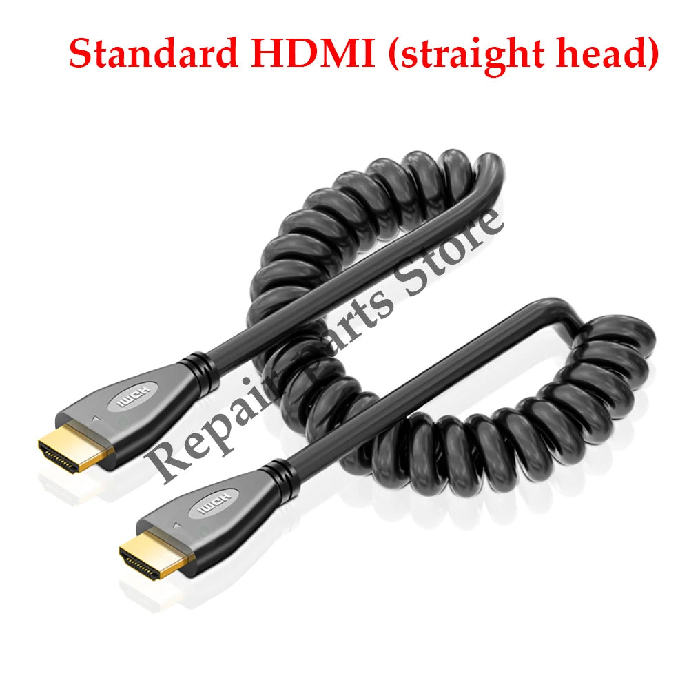 Câble HDMI vers Mini HDMI, câble Micro adaptateur, câble à ressort télescopique coudé HDMI, caméra SLR haute définition 4k, 1 pièce