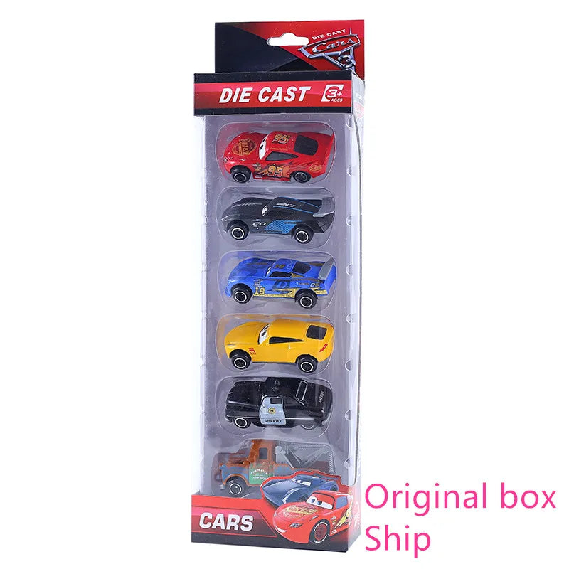 6-7 pièces ensemble Disney Pixar voiture 3 2 1 foudre Mcqueen camion Mack Jackson tempête moulé sous pression en métal voiture de course dinoco racer jouet garçon cadeau