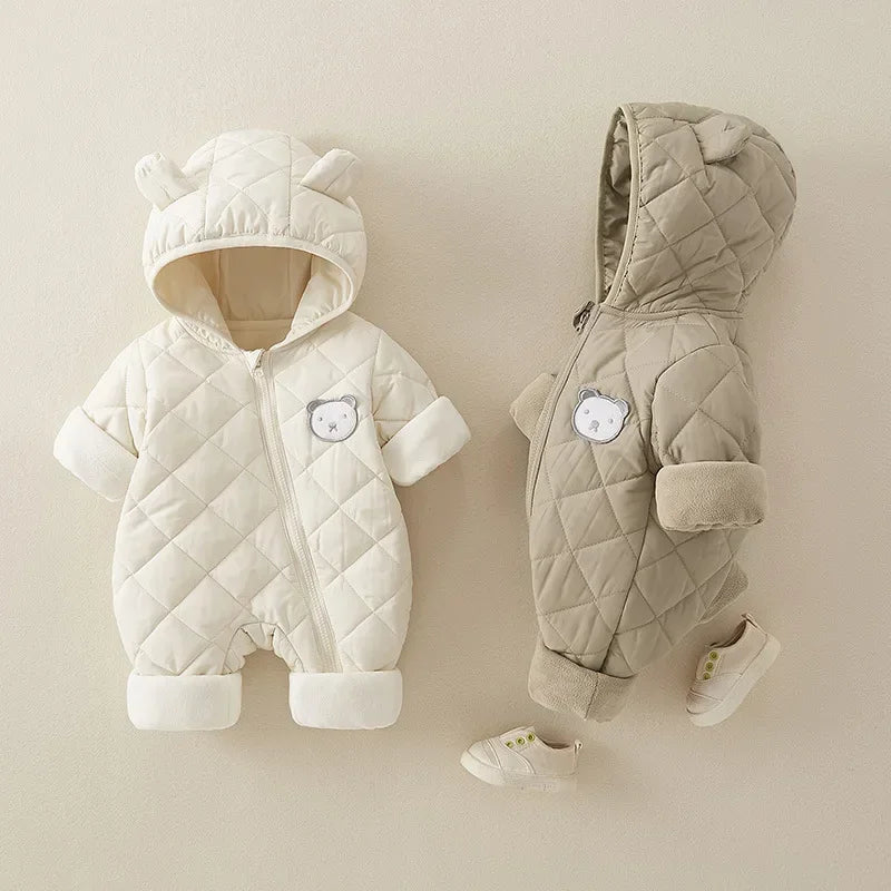 Vêtements d'hiver pour nouveau-né fille, combinaison épaisse pour bébé, barboteuse chaude pour bébé, veste en coton, salopette pour garçon, manteau pour tout-petits