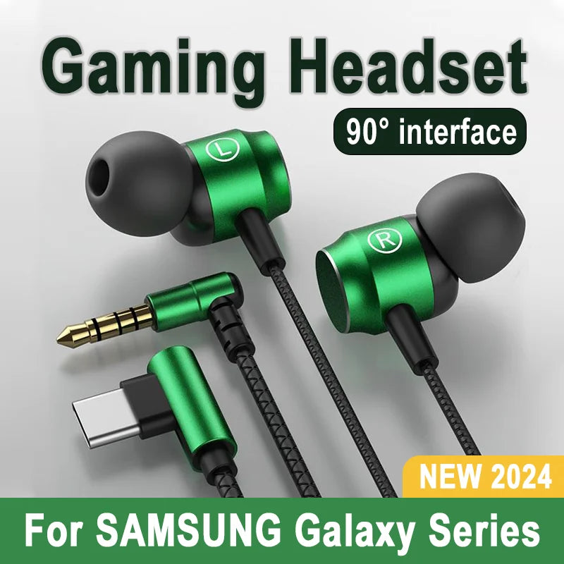 Jack Casque de jeu filaire HiFi Surround Sound avec micro Type C 3,5 mm Casque de musique pour Galaxy S24 23 iPhone 15