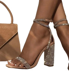 Sandales à talons hauts transparents pour femmes, chaussures à strass Sexy, escarpins grande taille, nouvelle robe de soirée d'été