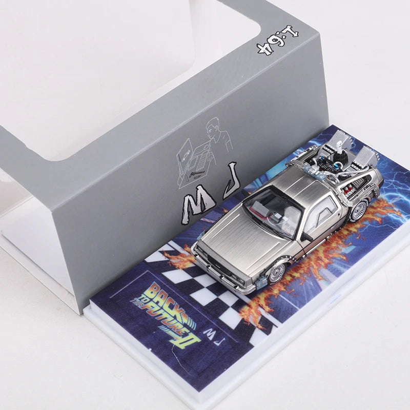 MJ 1:64 DeLorean DMC I II III retour vers le futur Machine du temps Mr.Fusion modèle de véhicule jouet moulé sous pression