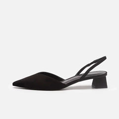 Été 2025 nouvelles femmes noir Baotou mode sandales femme talons pompes soie Sexy pointu Sandalias femme talons bas chaussures