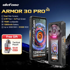 【Première mondiale】Ulefone Armor 30 Pro 5G Téléphone robuste Android 14 Smartphone 6,9" 120Hz 32GB+512GB 12800mAh Caméra nocturne 64MP NFC MTK Dimensity 7300X 66W Téléphone portable