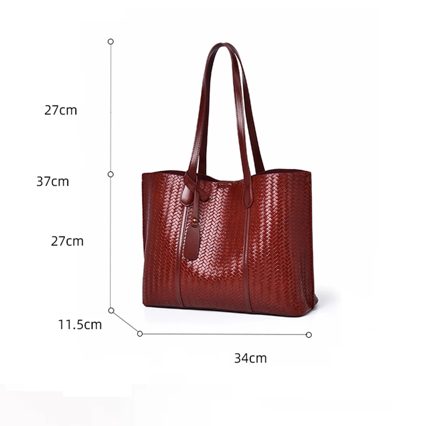 Sac fourre-tout élégant de grande capacité pour femmes, fourre-tout de luxe en cuir PU souple de styliste, sacs à bandoulière bordeaux pour femmes