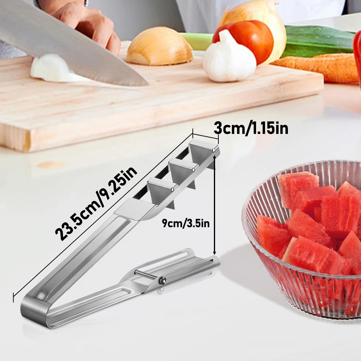 Coupe-pastèque en acier inoxydable, artefact de salade, trancheur de fruits, outils de coupe, pelle à pastèque, accessoires de cuisine, Gadgets 2025