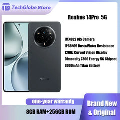 Nouveau téléphone original realme 14 Pro 5G 6.67 "NFC dimension 7300 énergie 8GB RAM 256GB ROM 6000mAh batterie 50MP OIS caméra Smartphone