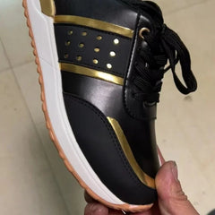 2023 femmes baskets plate-forme chaussures en cuir Patchwork chaussures de Sport décontractées dames en plein air course chaussures vulcanisées Zapatillas Mujer