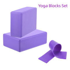 Blocs de construction de Yoga et 1 ensemble de bandes de résistance, Cubes, briques Pilates, tapis de renfort, équipement d'exercice à domicile, Fitness, 2 pièces
