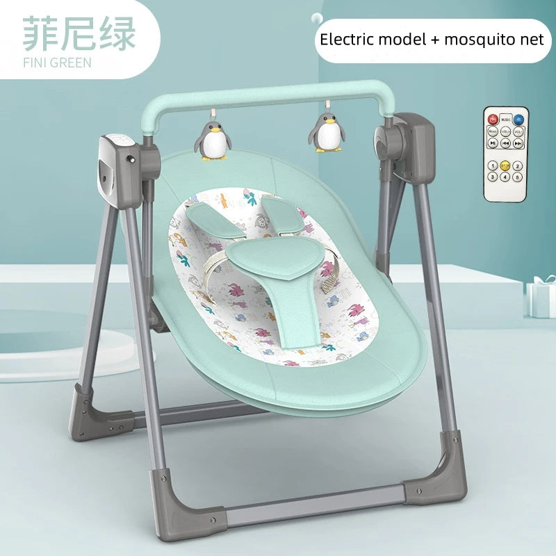 Berceau électrique intelligent avec télécommande pour bébé de 6 à 12 mois, chaise à bascule, dispositif de sommeil