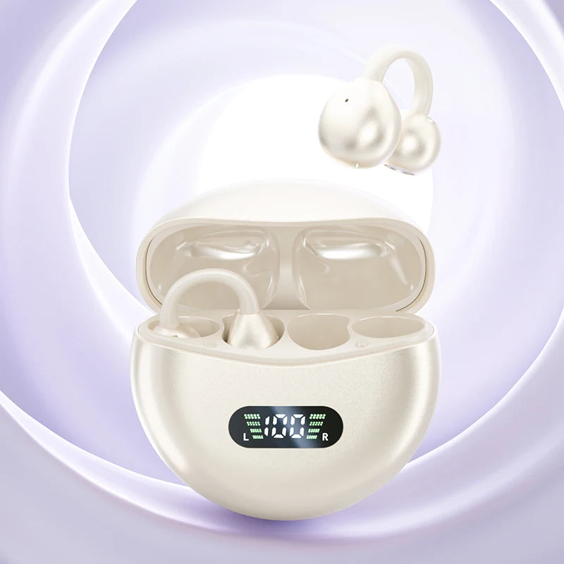 Écouteurs sans fil Bluetooth 5.4 à Conduction osseuse, hi-fi, à Clip, avec micro, affichage numérique, casques de Sport étanches, 2025