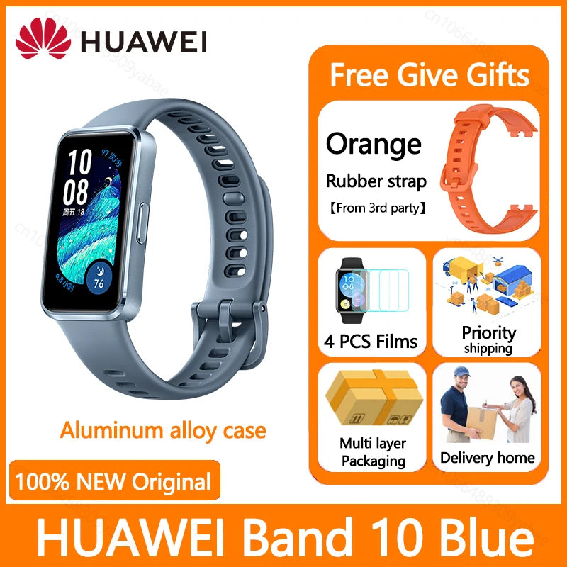 Montre connectée Huawei Band 10, originale, Compatible avec IOS et Android, suivi du sommeil, moniteur de santé, autonomie de 14 jours, nouvelle collection 2025