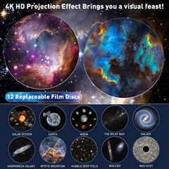Projecteur d'étoiles, projecteur de galaxie planétarium 13 en 1, 360 ° Rotation, conception muette, image HD et synchronisation pour chambre à coucher, anniversaire, décoration de noël