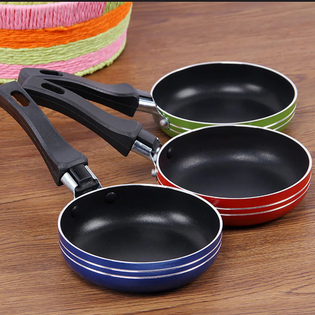Mini poêle à frire antiadhésive en acier, 12cm/14cm/16cm, casserole de couleur aléatoire pour ustensiles de cuisine, ustensiles de cuisine