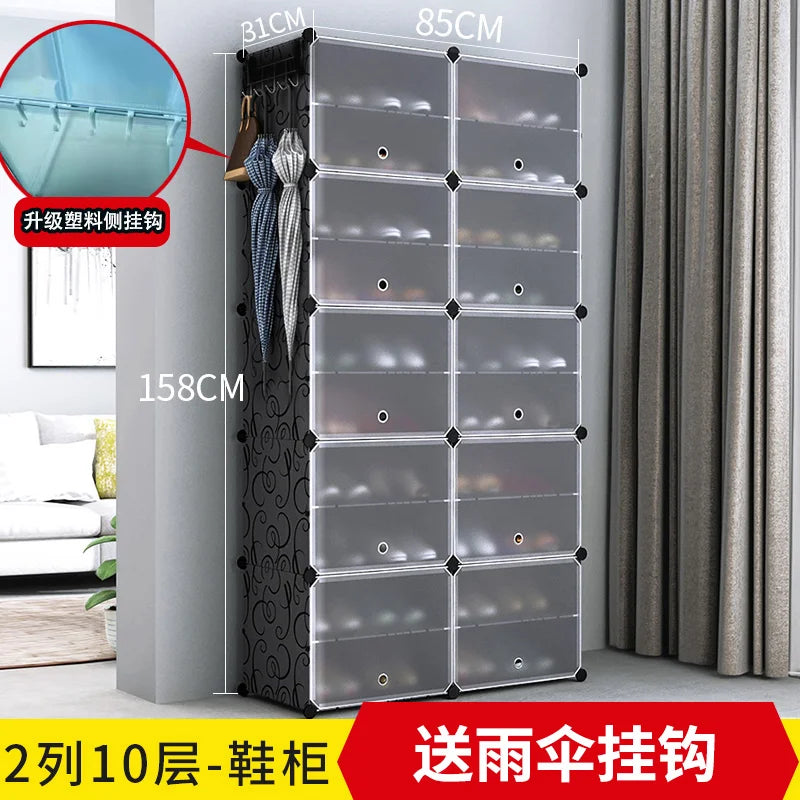 Étagère à chaussures moderne et simple multicouche, gain de place et économique, armoire anti-poussière pour la maison, étagère à chaussures de grande capacité